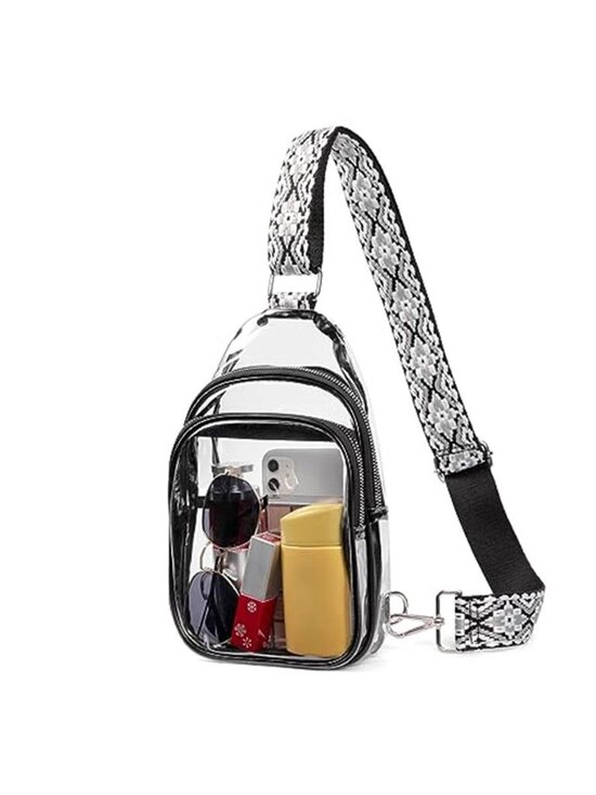 Handbags - Clear Bag for Stadium Events, Clear Crossbody Bag, Small Transparent
